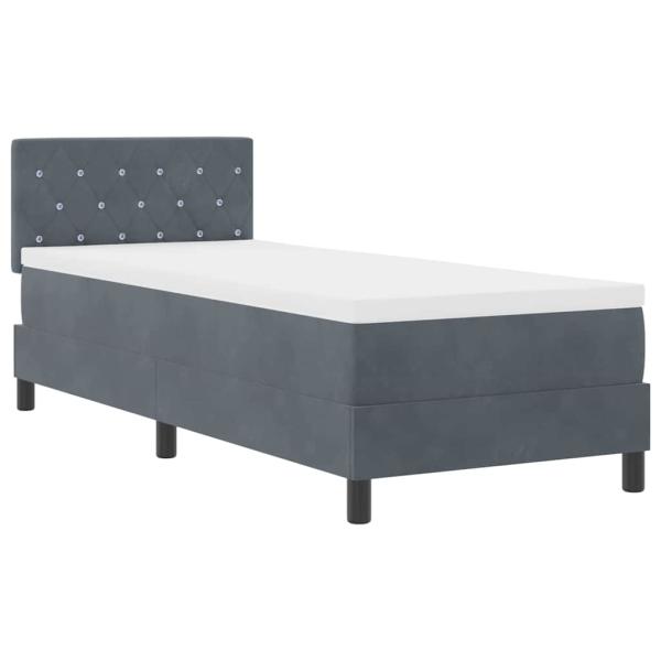 Boxspringbett mit Matratze Dunkelgrau 80x200 cm Samt