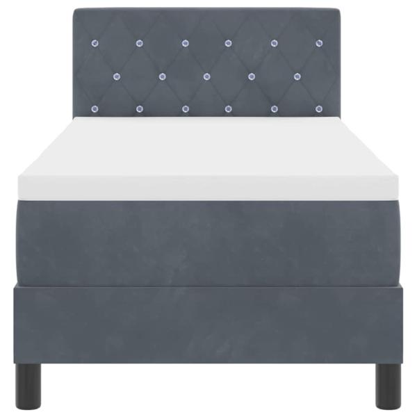 Boxspringbett mit Matratze Dunkelgrau 80 x 200 cm Samt
