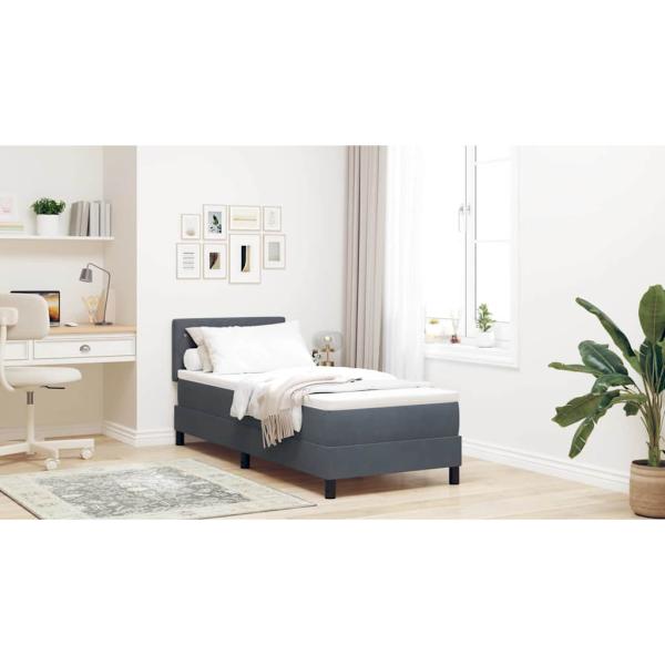 Boxspringbett mit Matratze Dunkelgrau 80 x 200 cm Samt