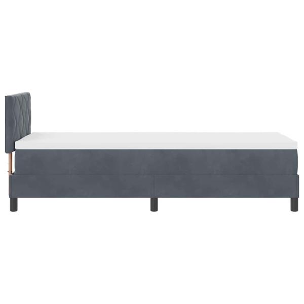 Boxspringbett mit Matratze Dunkelgrau 80x200 cm Samt