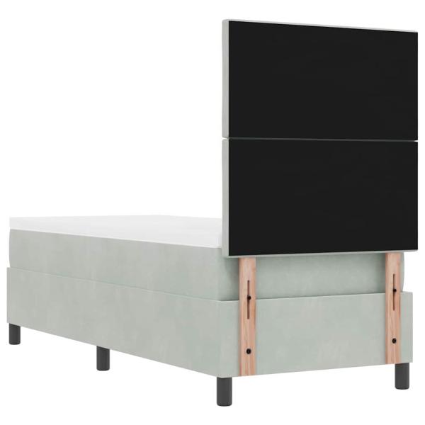 Boxspringbett mit Matratze Hellgrau 80x200 cm Samt