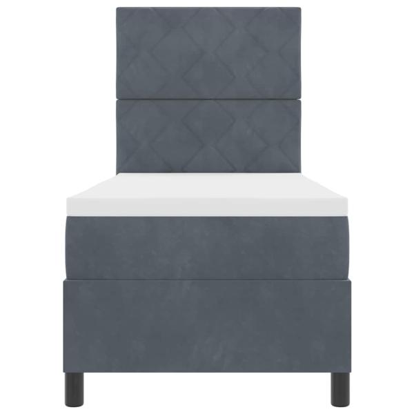 Boxspringbett mit Matratze Dunkelgrau 80x200 cm Samt