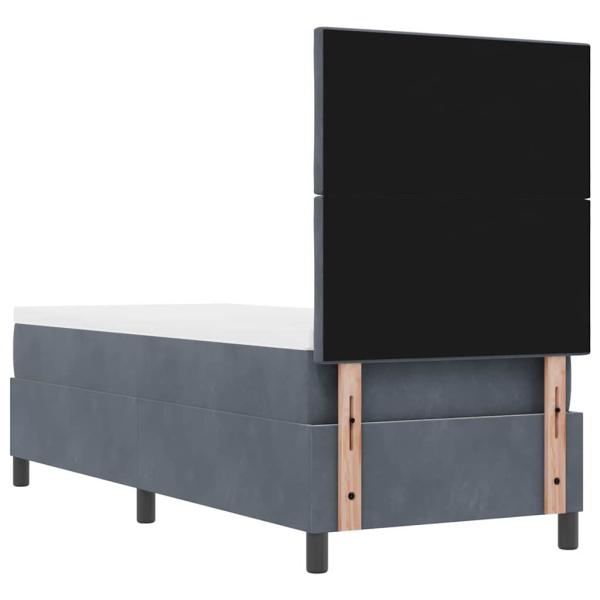 Boxspringbett mit Matratze Dunkelgrau 80x200 cm Samt