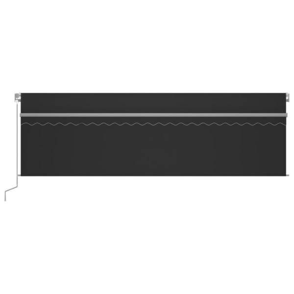 Markise Manuell Einziehbar mit Rollo & LED 5x3 m Anthrazit