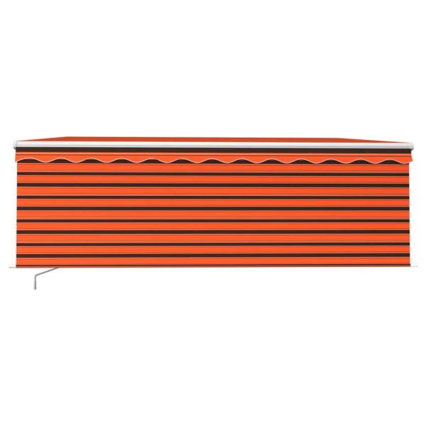 Markise Manuell Einziehbar mit Rollo 4,5x3 m Orange & Braun