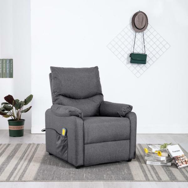 ARDEBO.de - Massagesessel Dunkelgrau Stoff