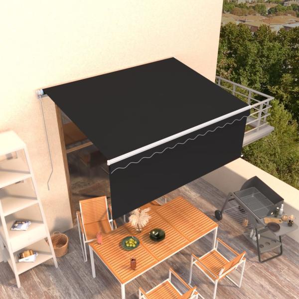 ARDEBO.de - Markise Manuell Einziehbar mit Rollo 3x2,5 m Anthrazit