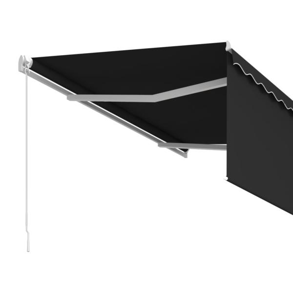 Markise Manuell Einziehbar mit Rollo 3x2,5 m Anthrazit