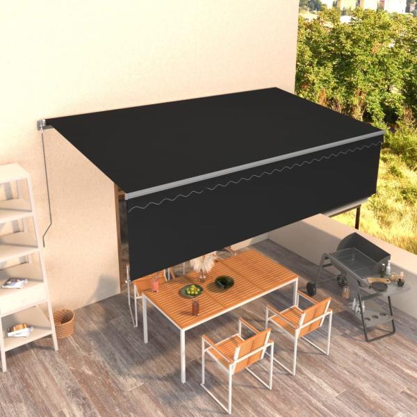 ARDEBO.de - Markise Manuell Einziehbar mit Rollo 5x3 m Anthrazit
