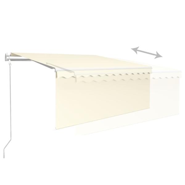 Markise Automatisch Einziehbar mit Volant 3,5x2,5 m Creme