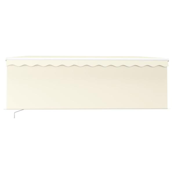 Markise Manuell Einziehbar mit Rollo & LED 4x3 m Creme