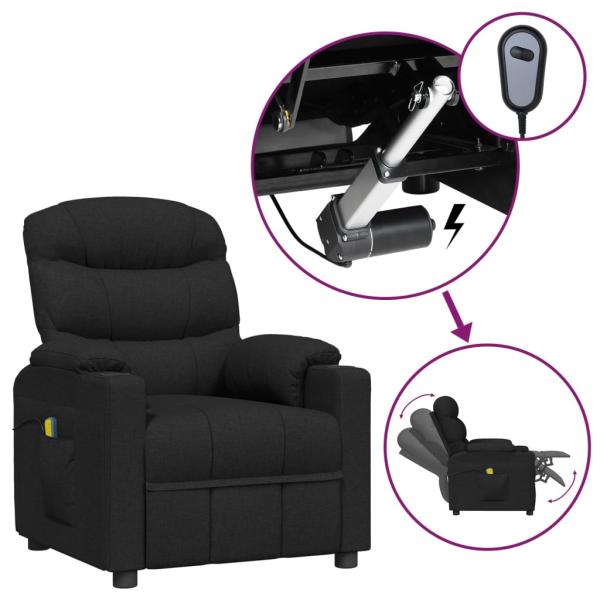 ARDEBO.de - Massagesessel Elektrisch Schwarz Stoff