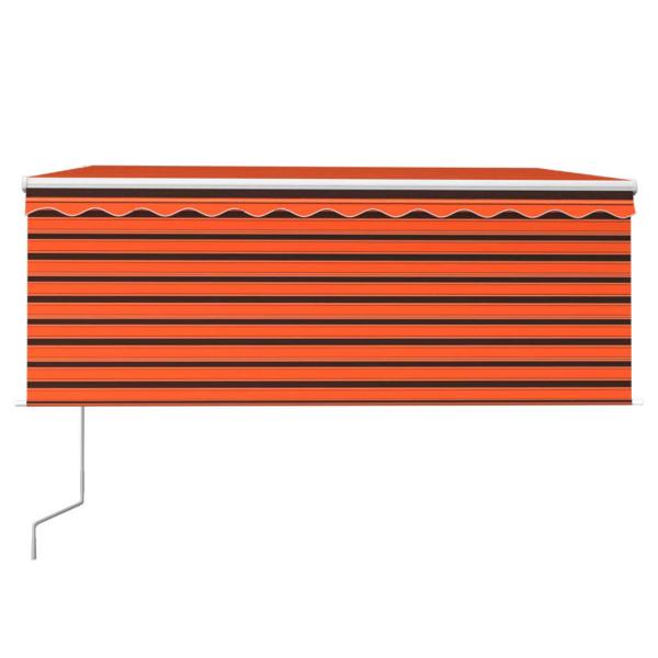 Markise Automatisch Einziehbar mit Volant 3x2,5 m Orange Braun