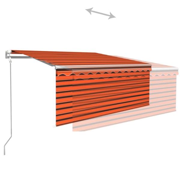Markise Automatisch Einziehbar mit Volant 3x2,5 m Orange Braun
