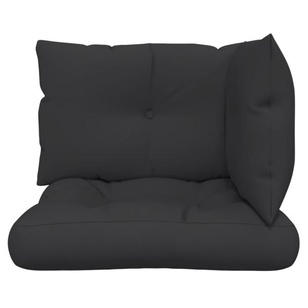 Palettenkissen 3-tlg. Schwarz Stoff