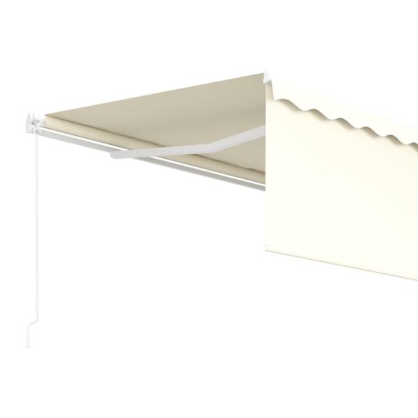 Markise Manuell Einziehbar mit Rollo 4x3 m Creme