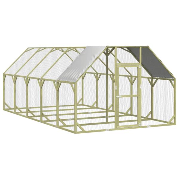 Hühnerstall 268x500x190 cm Massivholz Kiefer Imprägniert