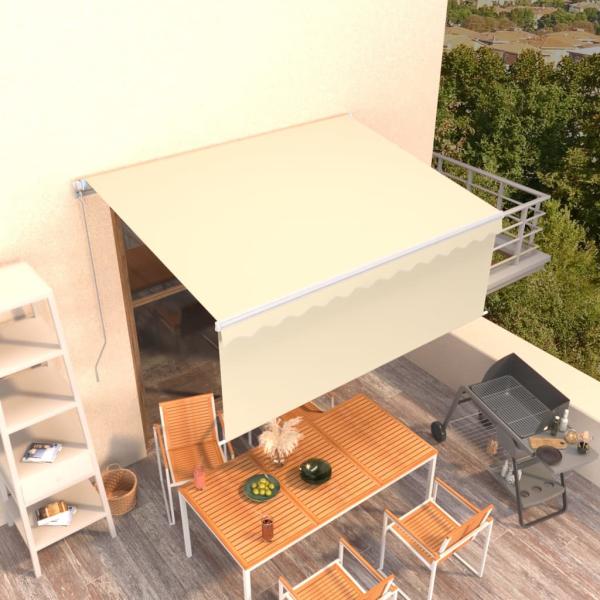 ARDEBO.de - Markise Manuell Einziehbar mit Rollo 3x2,5 m Creme