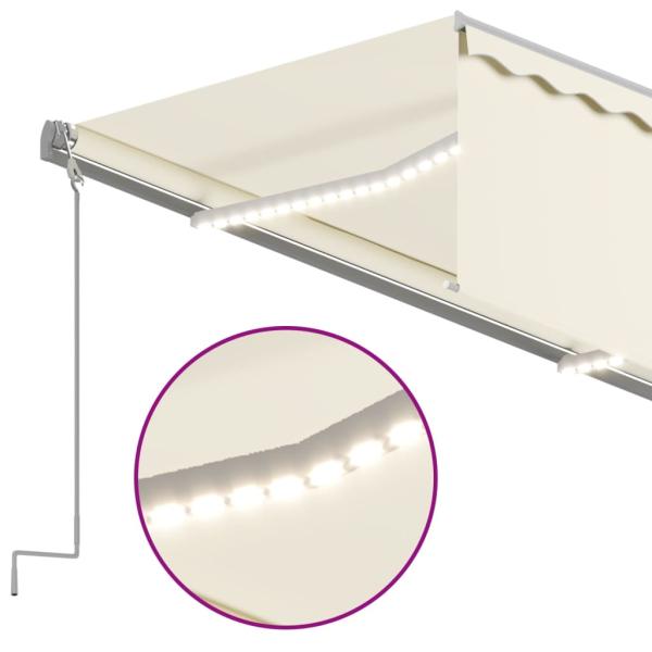Markise Automatisch mit Rollo LED Windsensor 3x2,5 m Creme