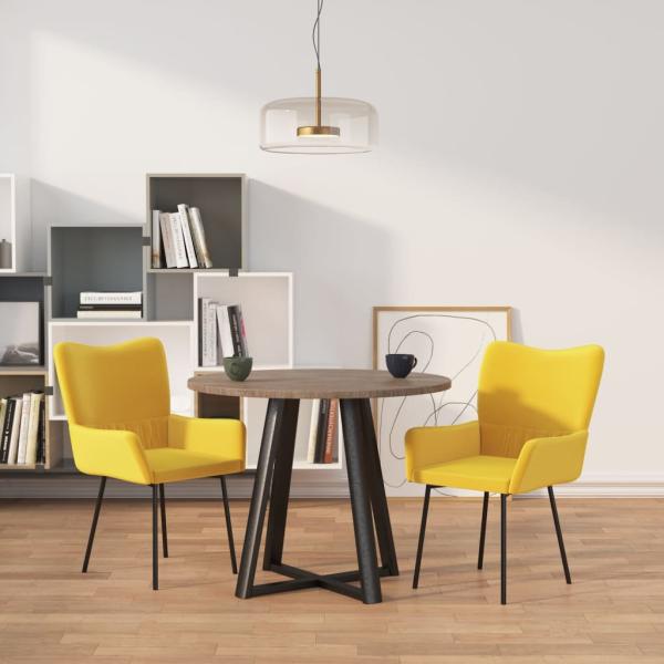 ARDEBO.de - Esszimmerstühle 2 Stk. Gelb Samt