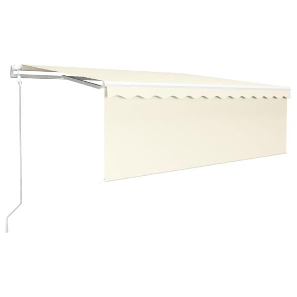 Markise Automatisch Einziehbar mit Volant 4x3 m Creme