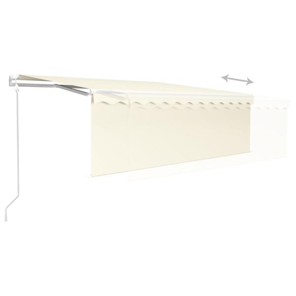 Markise Automatisch Einziehbar mit Volant 4x3 m Creme