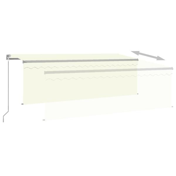 Markise Manuell Einziehbar mit Rollo & LED 4x3 m Creme