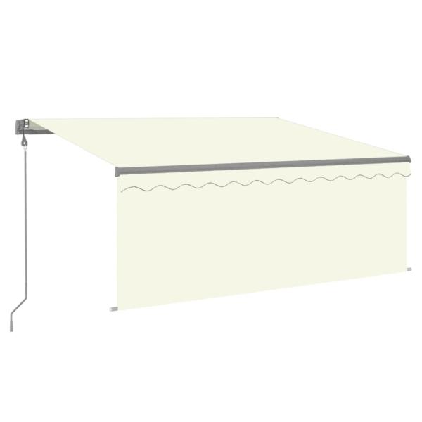 Markise Automatisch Einziehbar mit Volant 3x2,5 m Creme