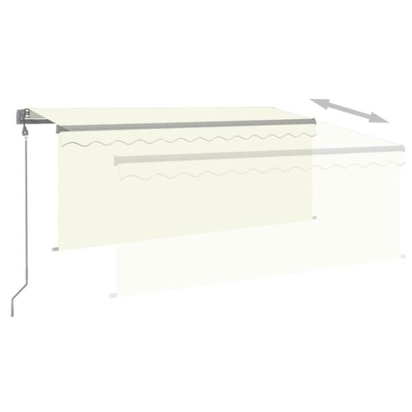 Markise Automatisch Einziehbar mit Volant 3x2,5 m Creme
