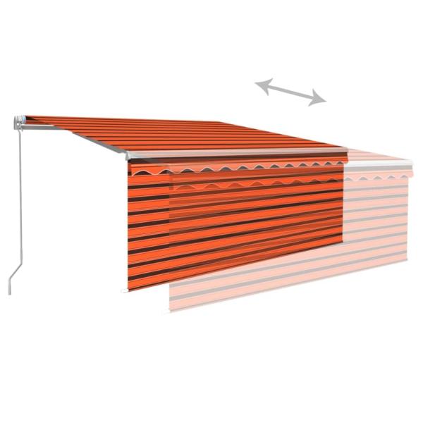 Markise Manuell Einziehbar mit Rollo 3,5x2,5 m Orange Braun