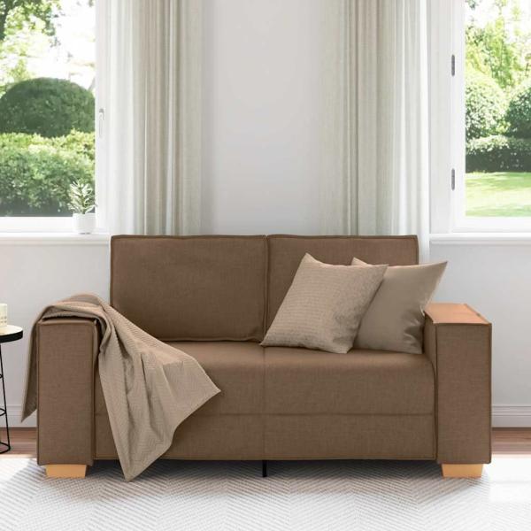 2-Sitzer Sofa Braun 120 cm Stoff