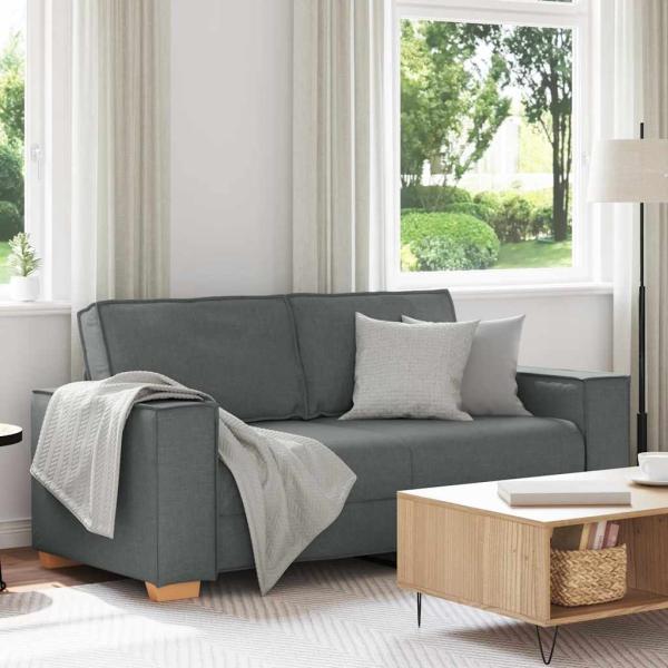 ARDEBO.de - 2-Sitzer Sofa Dunkelgrau 140 cm Stoff
