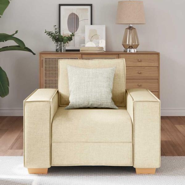 Sofa Stuhl Creme 60 cm Stoff