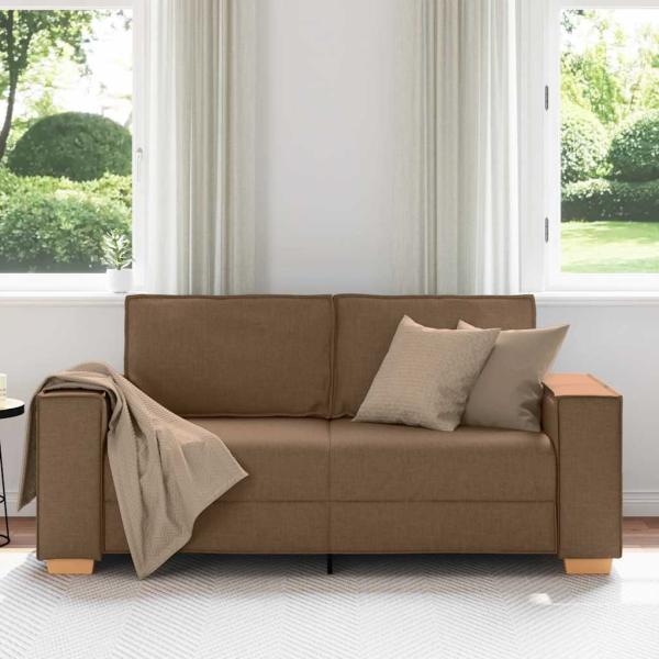 2-Sitzer Sofa Braun 140 cm Stoff
