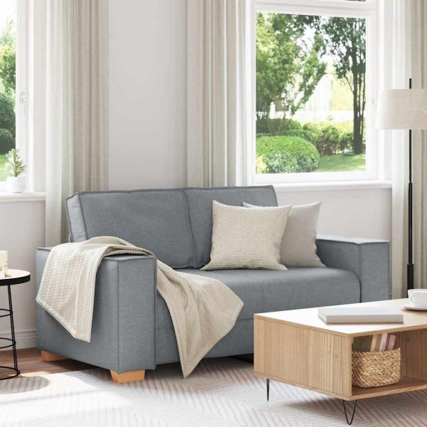 ARDEBO.de - 2-Sitzer Sofa Hellgrau 120 cm Stoff