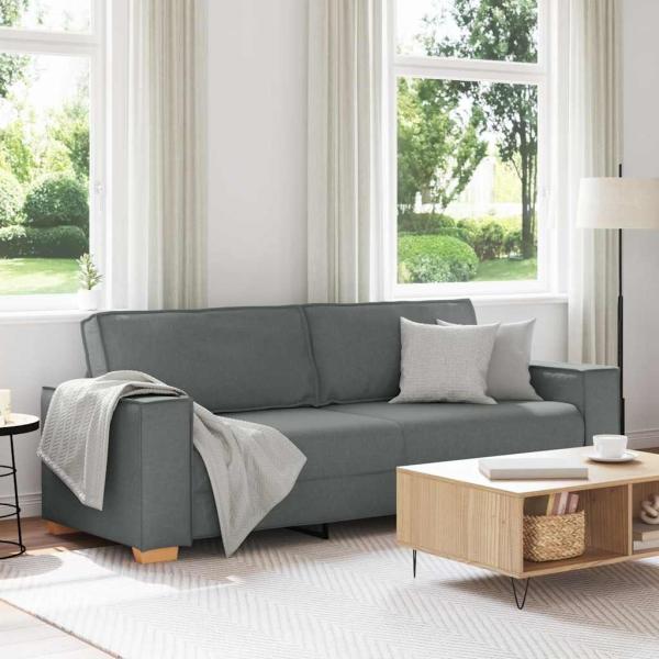 ARDEBO.de - 3-Sitzer-Sofa Dunkelgrau 180 cm Stoff