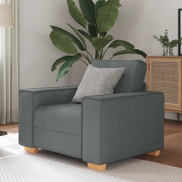ARDEBO.de - Sofa Stuhl Dunkelgrau 60 cm Stoff