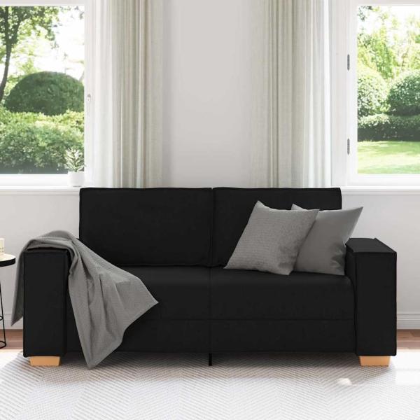 2-Sitzer Sofa Schwarz 140 cm Stoff