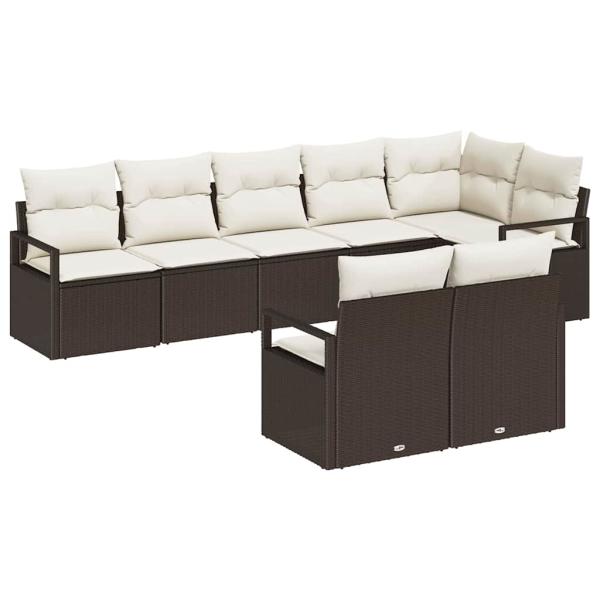 Sofa Set 8 Stk. Braun [Synthetisch]: Poly Rattan