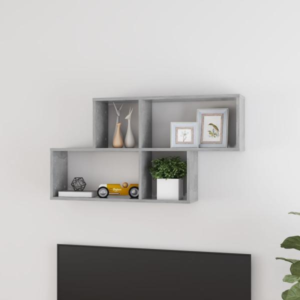 ARDEBO.de - Wandregal Betongrau 100x18x53 cm Holzwerkstoff