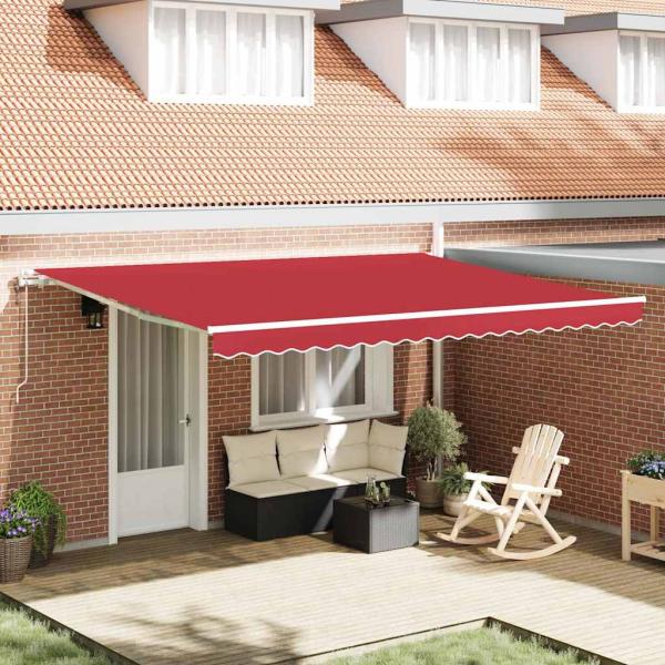 ARDEBO.de - Automatische einziehbare Markise Rot 450x350 cm