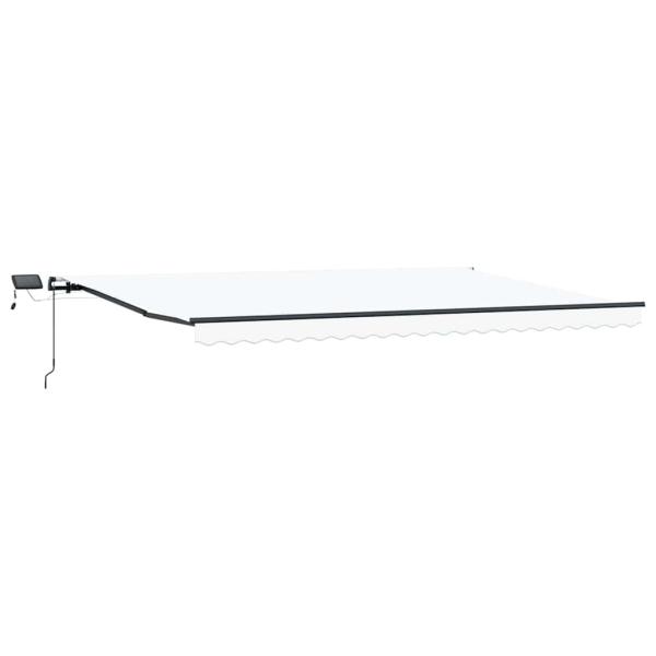 Manuell Einziehbare Markise mit LED Weiß 500x350 cm