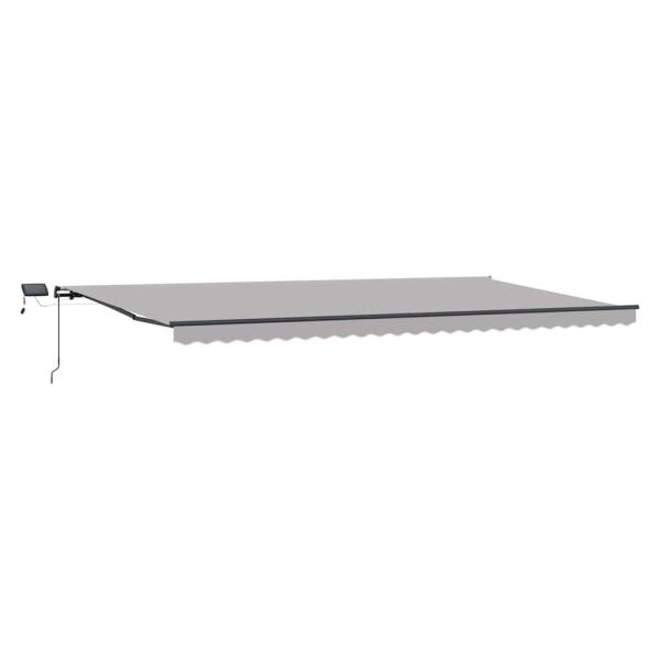 Manuelle Einziehbare Markise mit LED Hellgrau 600x300 cm