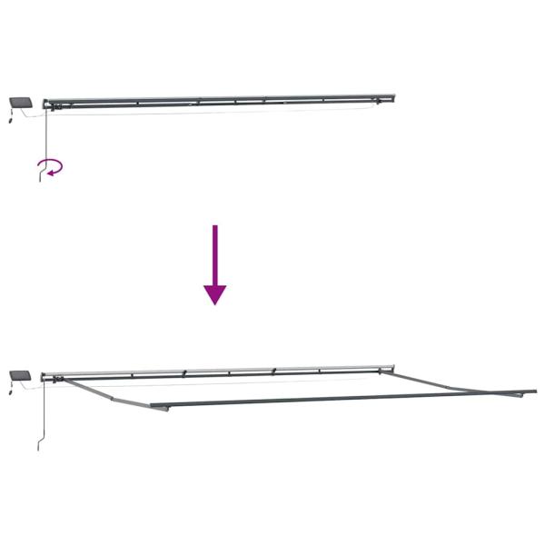 Manuelle Einziehbare Markise mit LED Hellgrau 600x300 cm