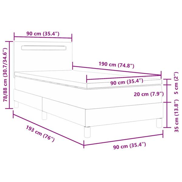 Boxspringbett mit Matratze ? Schwarzes Einzelbett aus Kunstleder