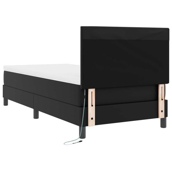 Boxspringbett mit Matratze Schwarz 100x200 cm Kunstleder