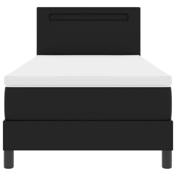 Boxspringbett mit Matratze Schwarz 100x200 cm Kunstleder