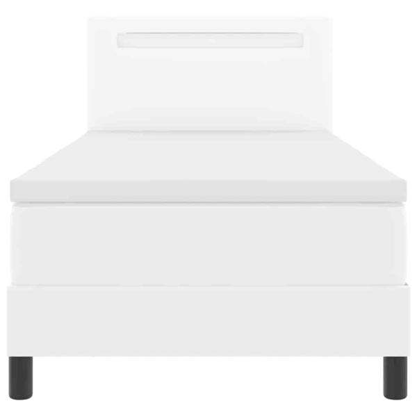 Boxspringbett mit Matratze Weiß 100x200 cm Kunstleder