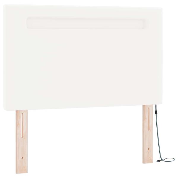 Boxspringbett mit Matratze Weiß 100x200 cm Kunstleder