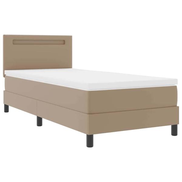 Boxspringbett mit Matratze Cappuccino 100x200 cm Kunstleder